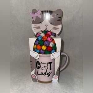 Cat Lady Mug with Cute Cat Toy